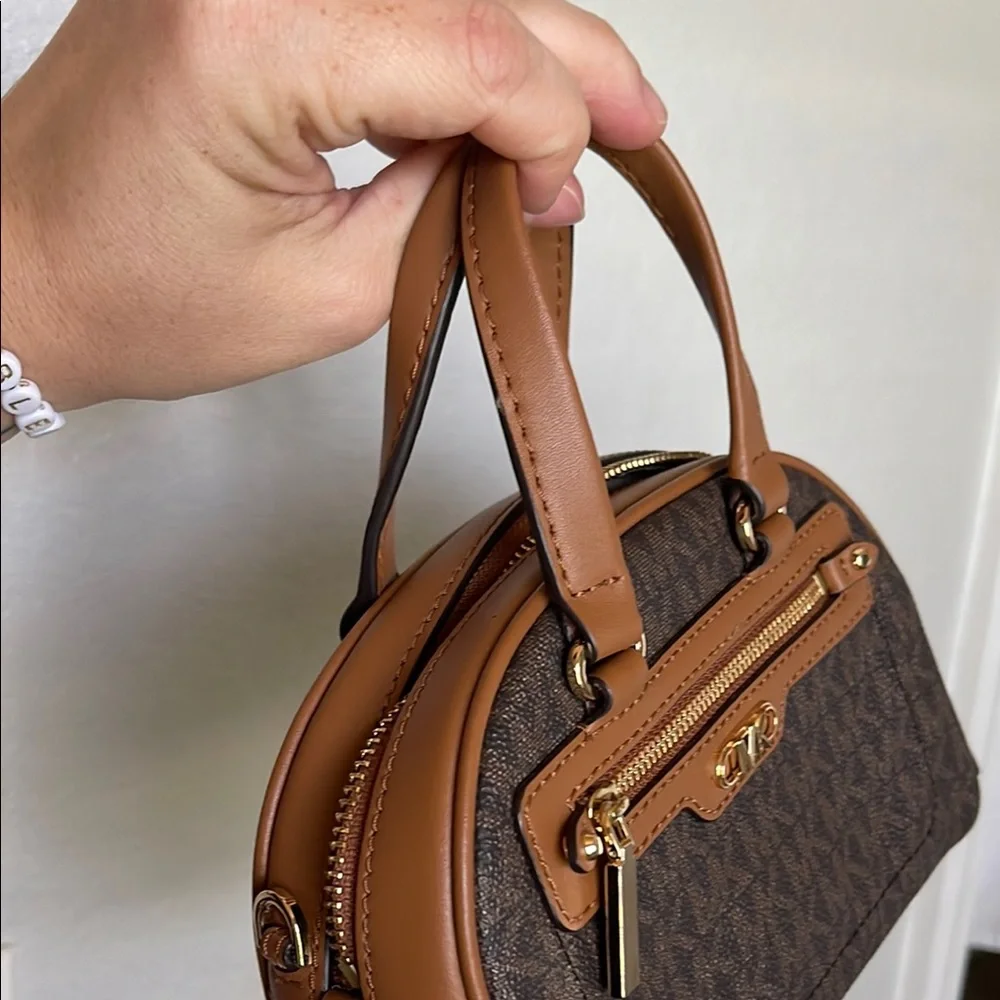 Michael Kors Brown Mini Bag with Signature Monogram - Picture 9 of 9